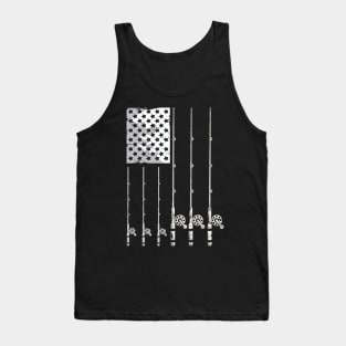 Patriotic Fishing American Flag Tank Top